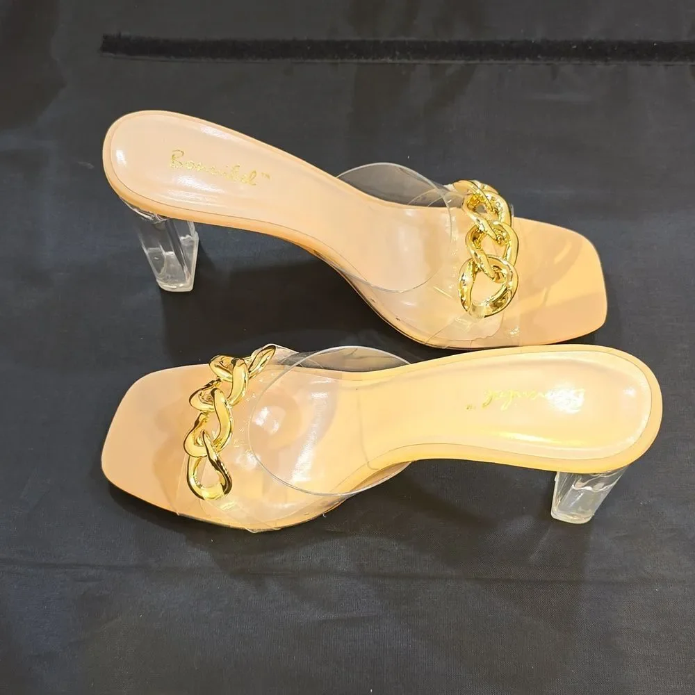 BRAND NEW BONNILEL CLEAR OPEN-TOE WOMEN'S SANDAL - Picture 7 of 16